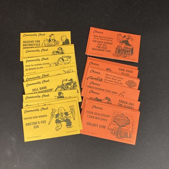 Monopoly x Harley Davidson - 1997 - Chance & Community Chest Cards - Replacement - Picture 2 of 4
